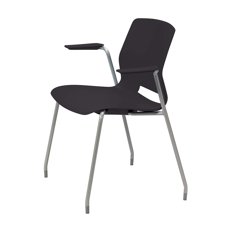Olio Designs Lola Plastic Stackable Arm Chair in Black