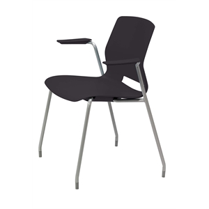 Olio Designs Lola Plastic Stackable Arm Chair in Black