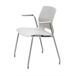 Olio Designs Lola Plastic Stackable Arm Chair in Light Gray