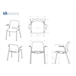 Olio Designs Lola Plastic Stackable Arm Chair in Light Gray