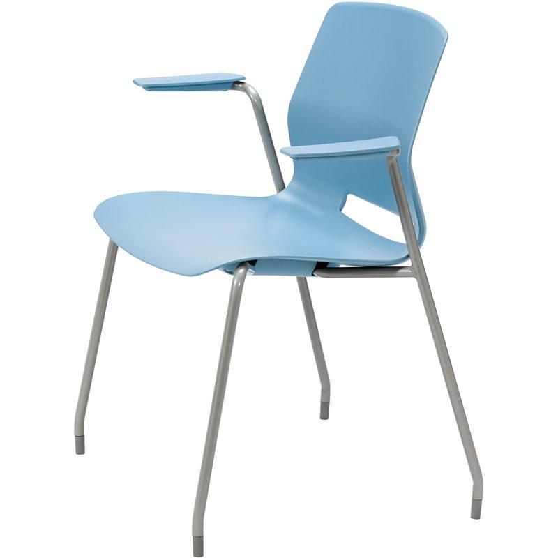 Olio Designs Lola Plastic Stackable Arm Chair in Sky Blue