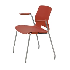 Olio Designs Lola Plastic Stackable Arm Chair in Peri Red