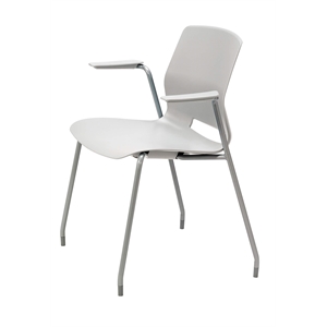 Olio Designs Lola Plastic Stackable Arm Chair in Moonbeam