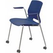 Olio Designs Lola Plastic Stackable Mobile Arm Chair in Navy