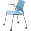 Olio Designs Lola Plastic Stackable Mobile Arm Chair in Sky Blue