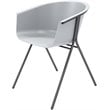 Olio Designs Tee Plastic Guest Arm Chair in Cool Gray and Black Coffee