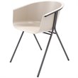Olio Designs Tee Plastic Guest Arm Chair in Moonbeam and Black Coffee