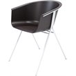 Olio Designs Tee Plastic Guest Arm Chair in Black Coffee and Silver