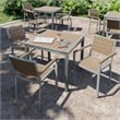 Olio Designs Ivy Patio Aluminum Dining Arm Chair in Mocha and Silver