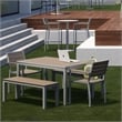 Olio Designs Ivy Patio Aluminum Dining Arm Chair in Mocha and Silver