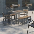 Olio Designs Ivy Patio Aluminum Dining Arm Chair in Mocha and Silver