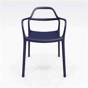 Olio Designs Dali Plastic Indoor-Outdoor Dining Arm Chair in Baltic