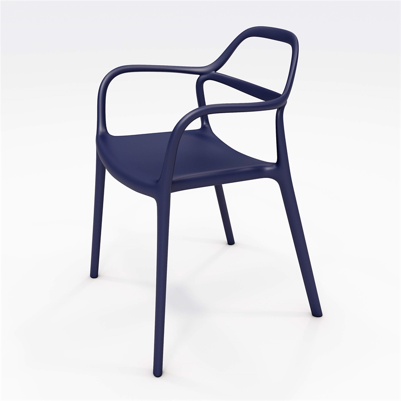 Olio Designs Dali Plastic Indoor-Outdoor Dining Arm Chair in Baltic