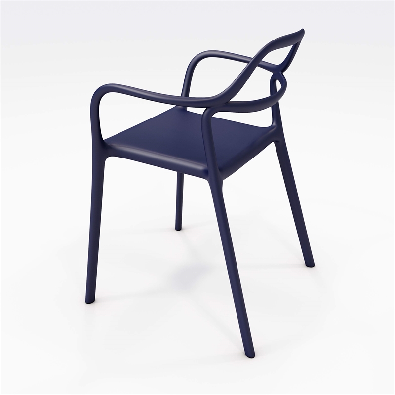 Olio Designs Dali Plastic Indoor-Outdoor Dining Arm Chair in Baltic