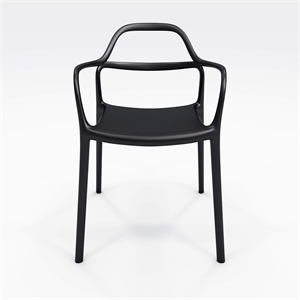 Olio Designs Dali Plastic Indoor-Outdoor Dining Arm Chair in Black