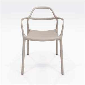 Olio Designs Dali Plastic Indoor-Outdoor Dining Arm Chair in Morel