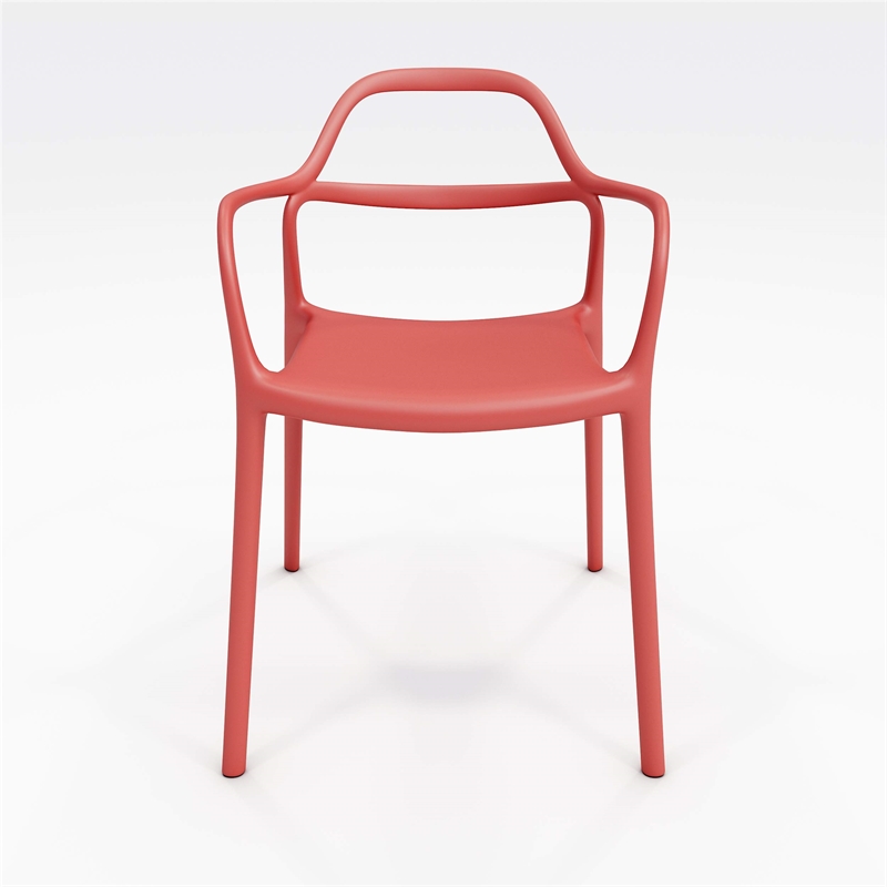 Olio Designs Dali Plastic Indoor-Outdoor Dining Arm Chair in Poppy