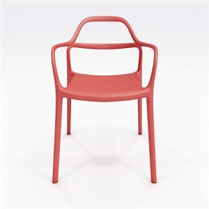 Olio Designs Dali Plastic Indoor-Outdoor Dining Arm Chair in Poppy
