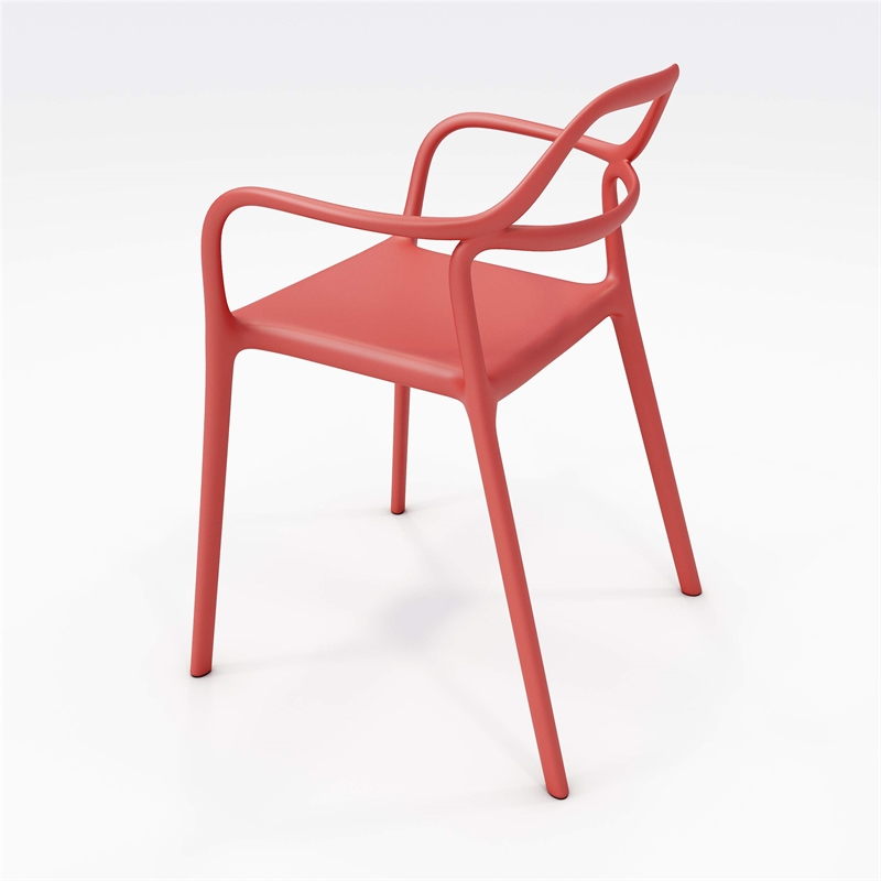 Olio Designs Dali Plastic Indoor-Outdoor Dining Arm Chair in Poppy