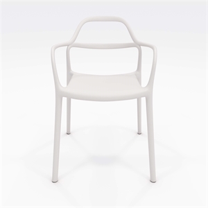 Olio Designs Dali Plastic Indoor-Outdoor Dining Arm Chair in White