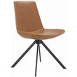 Olio Designs Bungee Faux Leather Upholstered Break Room Chair in Brown