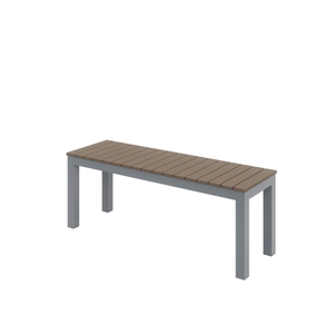 Olio Designs Ivy Aluminum Patio Bench in Mocha and Silver