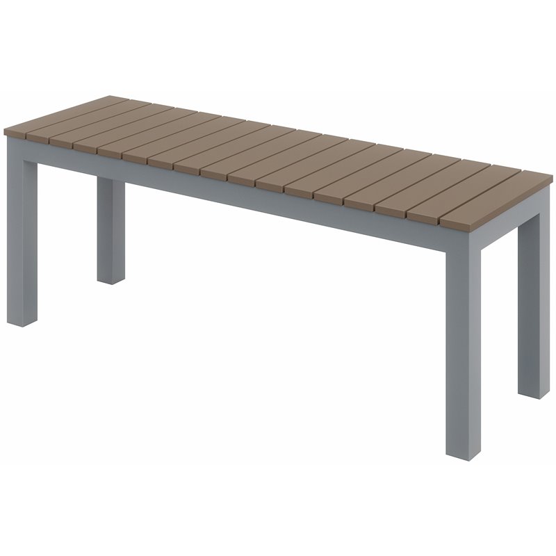 Olio Designs Ivy Aluminum Patio Bench in Mocha and Silver