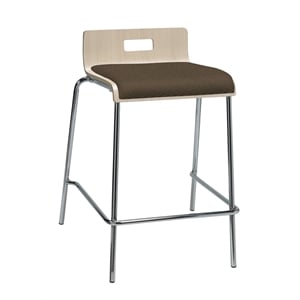 KFI JIVE 25&quot Stylish Wooden Fabric Seat Counter Stool in Natural and Fudge