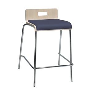 KFI JIVE 25&quot Stylish Wooden Vinyl Seat Counter Stool in Natural and Grape