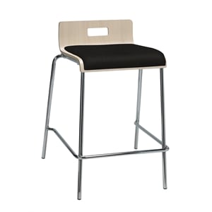KFI JIVE 25&quot Stylish Wooden Fabric Seat Counter Stool in Natural and Tuxedo