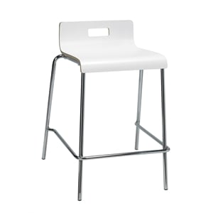KFI JIVE 25&quot Stylish Wooden Low Back Counter Stool in White