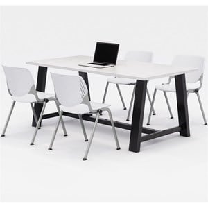 KFI Studios Midtown KOOL 5 Piece 3' x 6' Conference Set in White