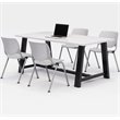 KFI Studios Midtown KOOL 5 Piece 3' x 6' Conference Set in White and Light Gray