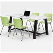 KFI Studios Midtown KOOL 5 Piece 3' x 6' Conference Set in White and Lime Green