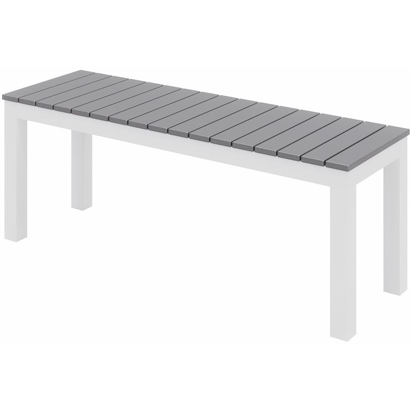 Olio Designs Ivy Aluminum Patio Bench, White Patio Bench