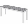 Olio Designs Ivy Aluminum Patio Bench in Gray and White
