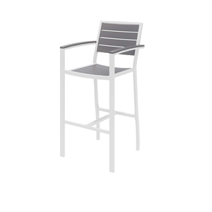 Olio Designs Ivy 29.5&quot Aluminum Patio Bar Stool in Gray and White