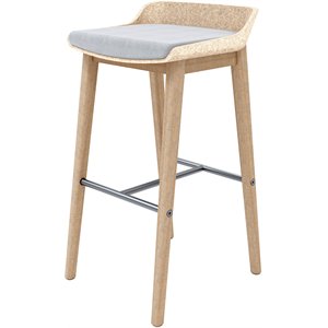 Olio Designs Della 30&quot Wooden Bar Stool in Almond and Latte