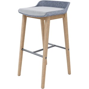 Olio Designs Della 30&quot Wooden Bar Stool in Cool Gray and Latte