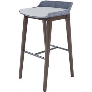 Olio Designs Della 30&quot Wooden Bar Stool in Cool Gray and Umber