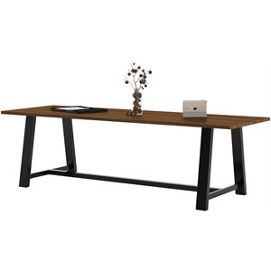 KFI Midtown 3' x 9' Wood Top Standard Height Conference Table in Walnut