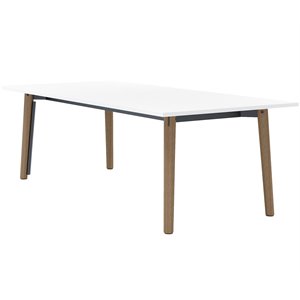 Olio Designs Della 42&quot x 90&quot Wooden Dining Table in Latte