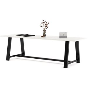 kfi midtown wood top height conference table in designer white