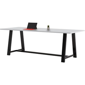 KFI Midtown 3' x 9' Wood Top Counter Height Conference Table in Fashion Gray
