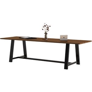 kfi midtown wood top height conference table in walnut