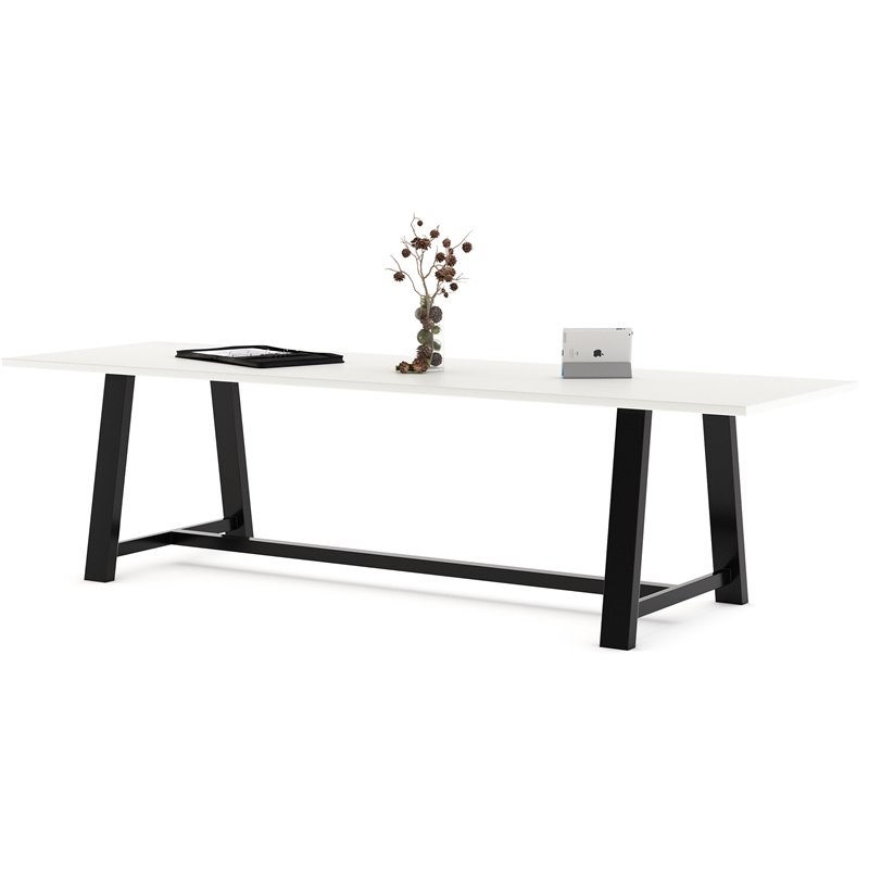 KFI Midtown 3' x 10' Wood Top Standard Height Conference Table in Designer White