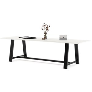 KFI Midtown 3' x 10' Wood Top Standard Height Conference Table in Designer White