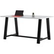 KFI Midtown 3' x 6' Wood Top Counter Height Conference Table in Fashion Gray