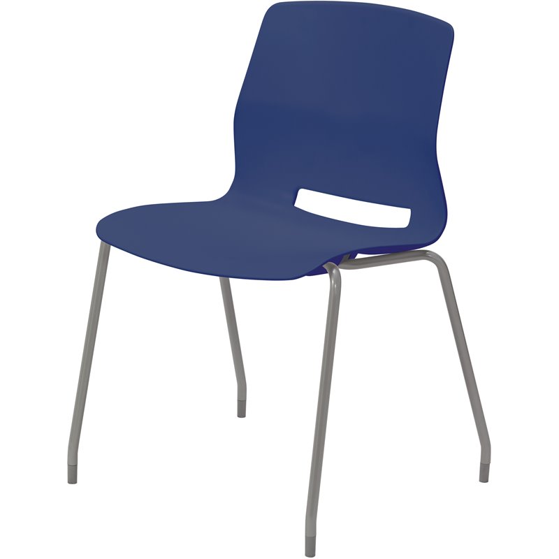 Olio Designs Lola Plastic Armless Stackable Chair in Navy
