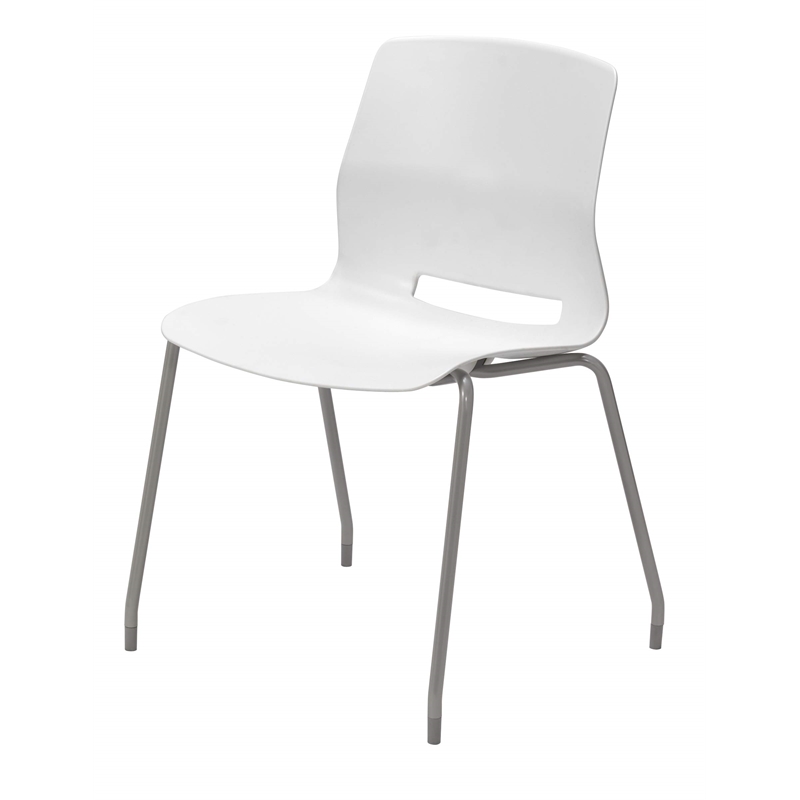 Olio Designs Lola Plastic Armless Stackable Chair in White